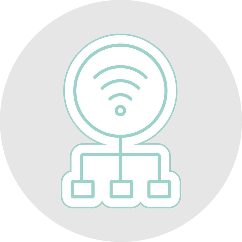 Network Line Sticker Multicolor Icon vector