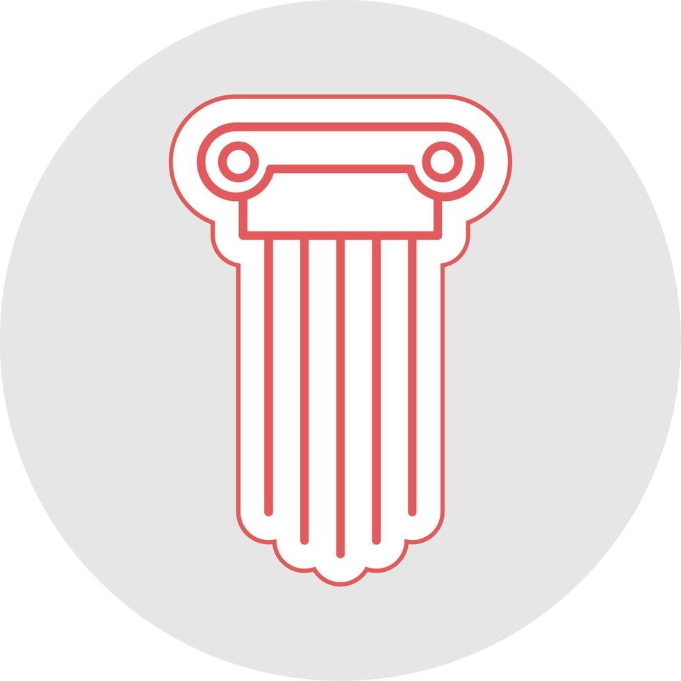 Greek Pillars Line Sticker Multicolor Icon vector