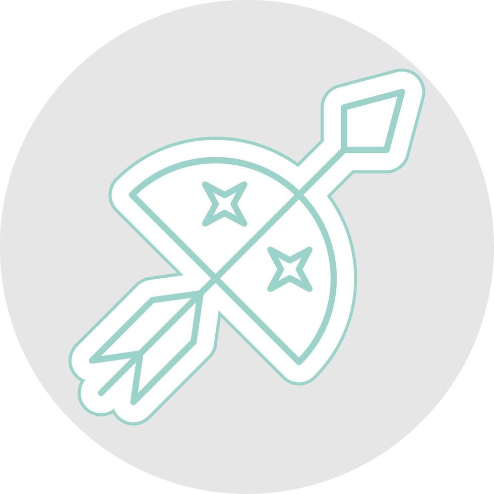 Bow And Arrow Line Sticker Multicolor Icon vector