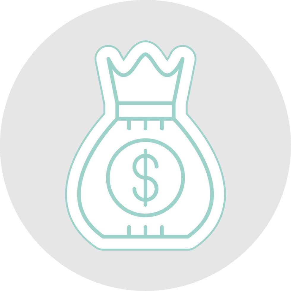 Dollar Sack Line Sticker Multicolor Icon vector