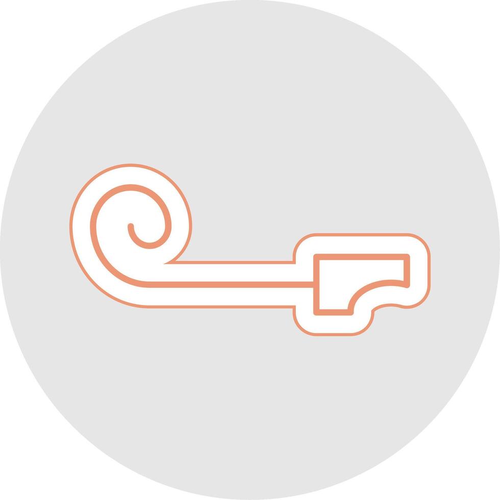 Party Blower Line Sticker Multicolor Icon vector