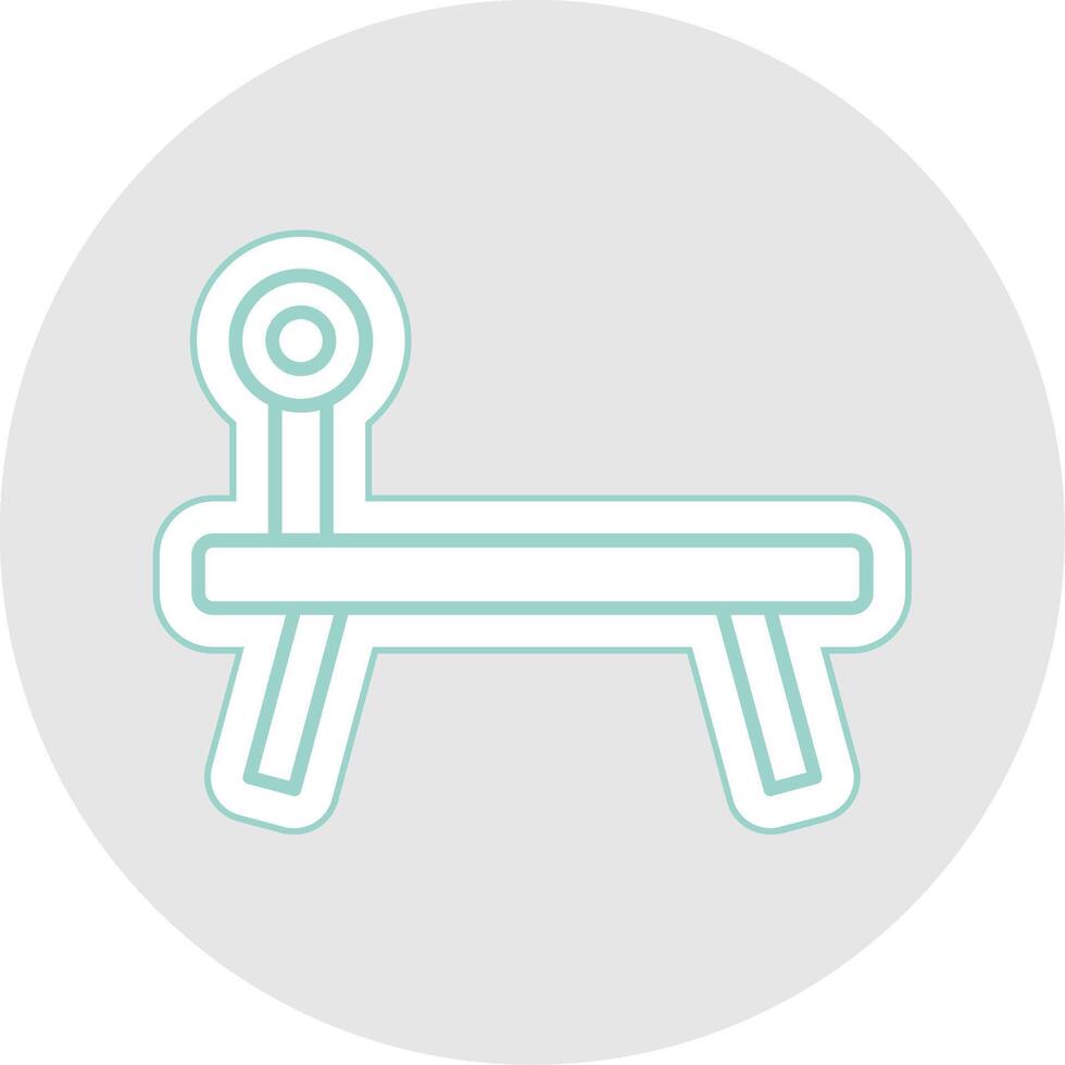 Bench Press Line Sticker Multicolor Icon vector