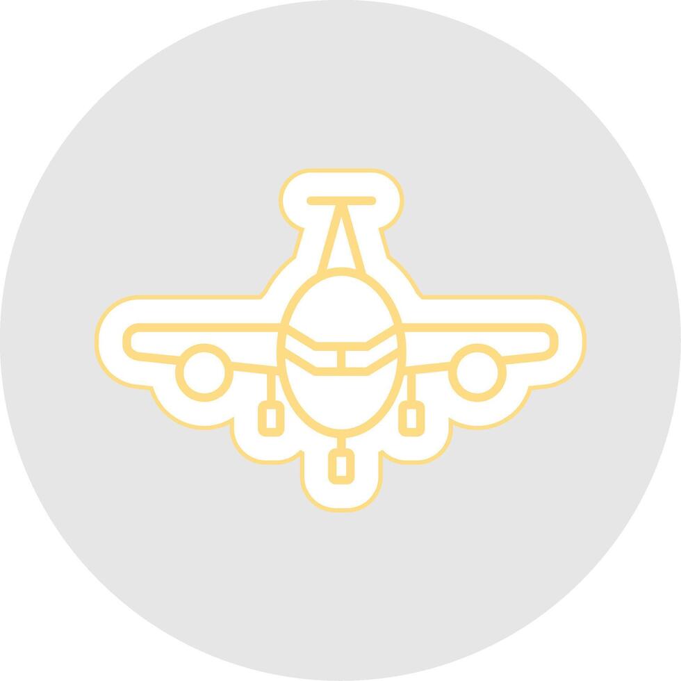 Airplane Line Sticker Multicolor Icon vector