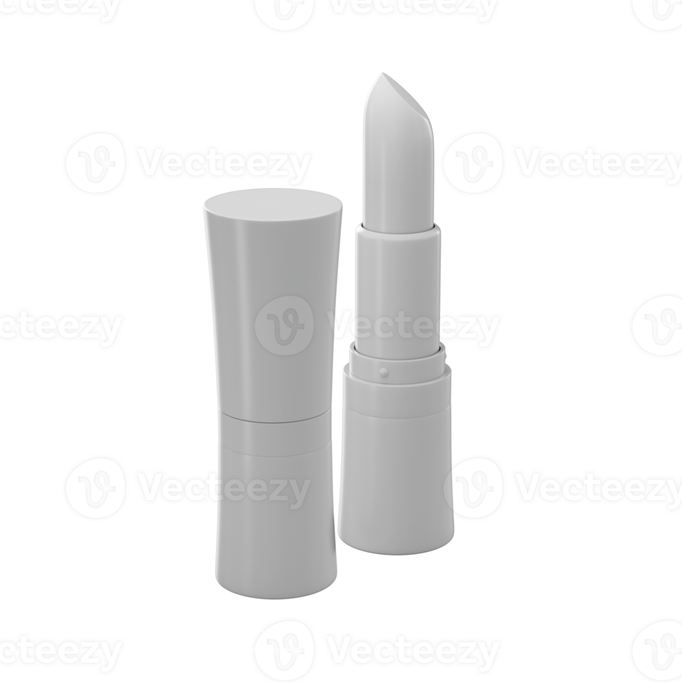 Blank white lipstick tube mock up, isolated, 3d illustration png