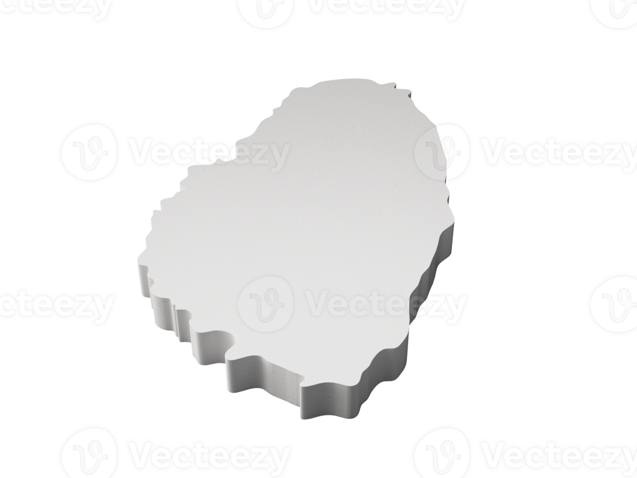 St Vincent 3D map Geography Cartography and topology 3D illustration png