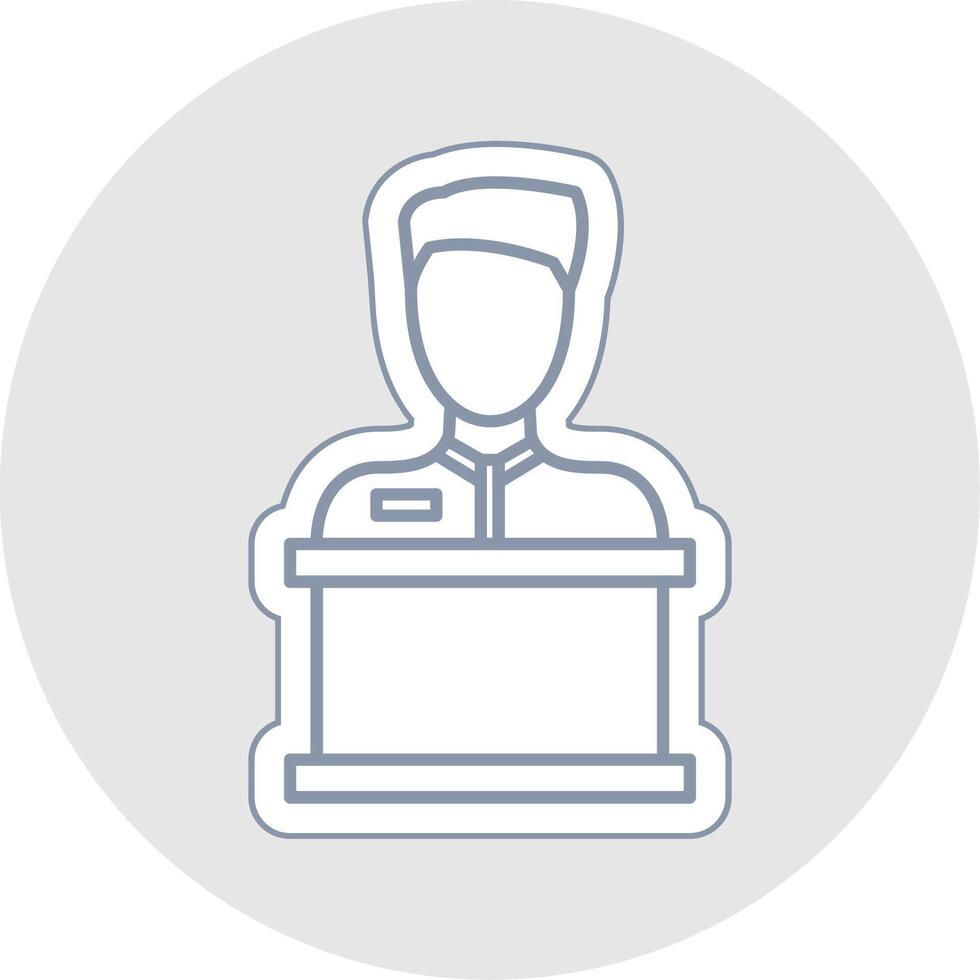 Reception Line Sticker Multicolor Icon vector