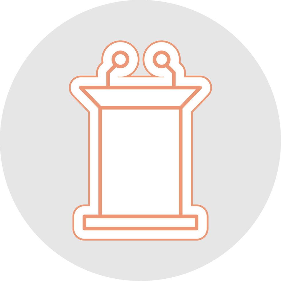 Podium Line Sticker Multicolor Icon vector