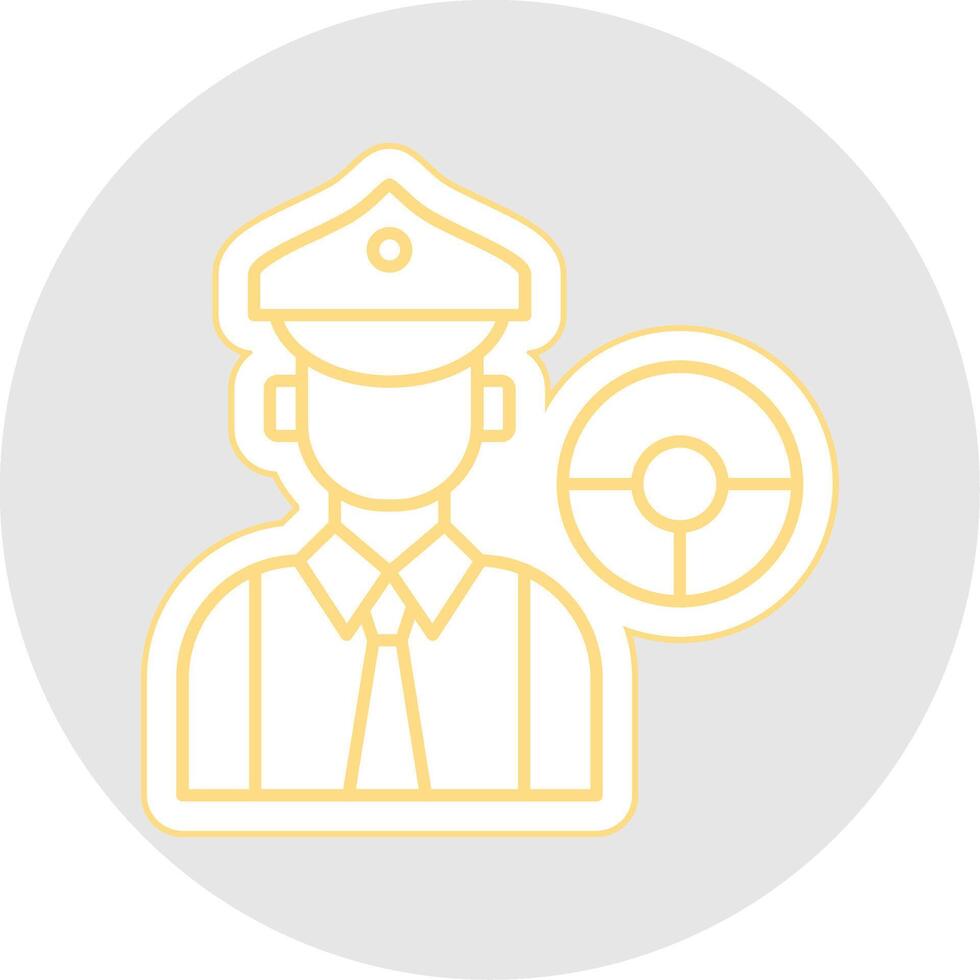 Driver Line Sticker Multicolor Icon vector