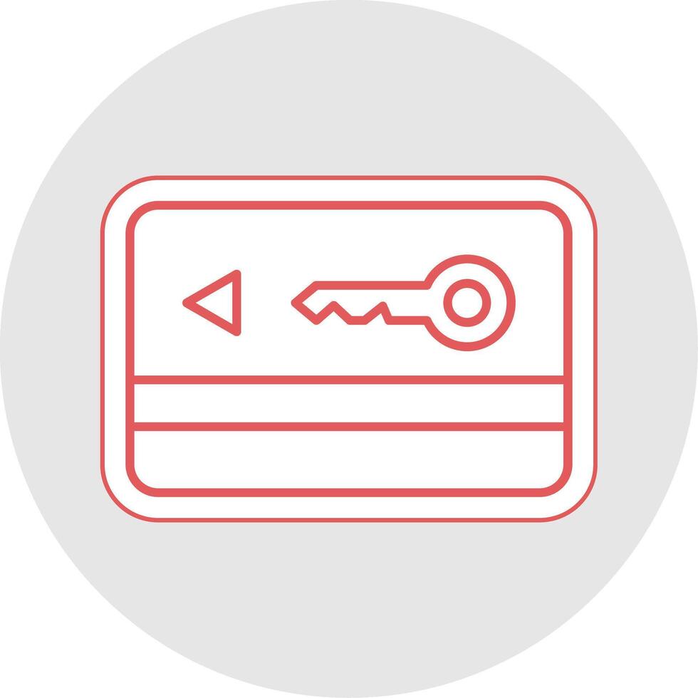 Key Card Line Sticker Multicolor Icon vector