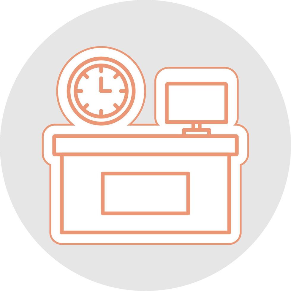 Workplace Line Sticker Multicolor Icon vector
