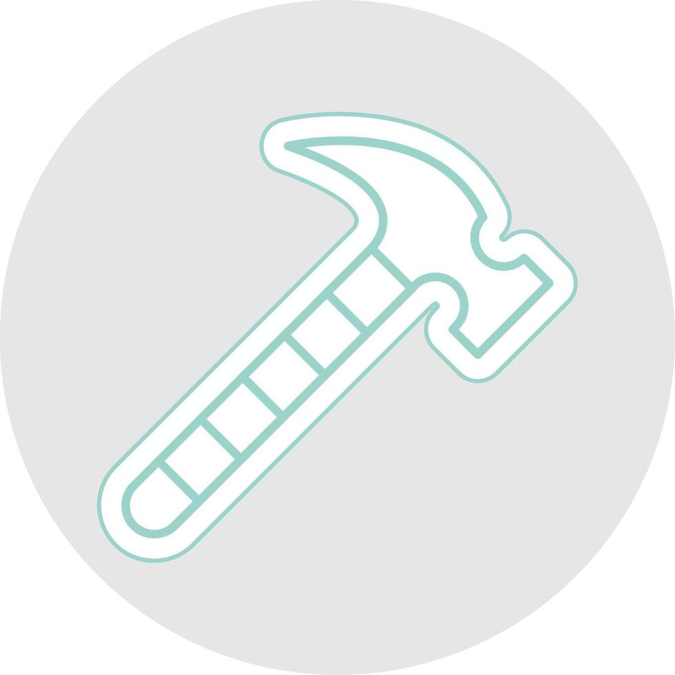 Hammer Line Sticker Multicolor Icon vector