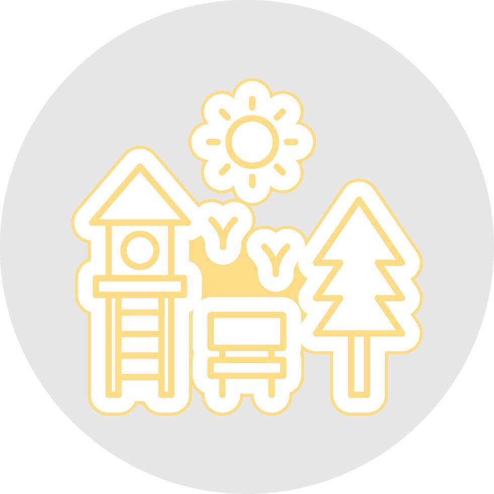 Playground Line Sticker Multicolor Icon vector