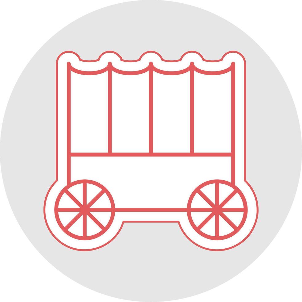 Carriage Line Sticker Multicolor Icon vector