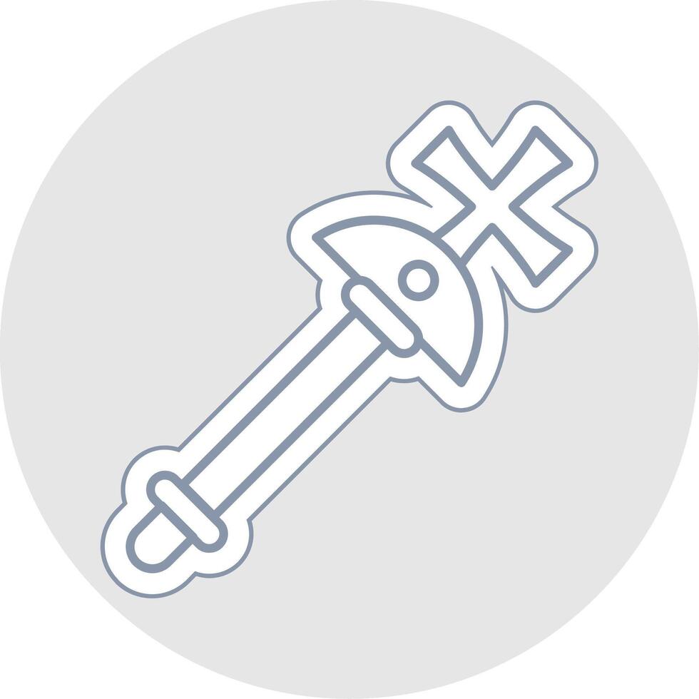 Scepter Line Sticker Multicolor Icon vector