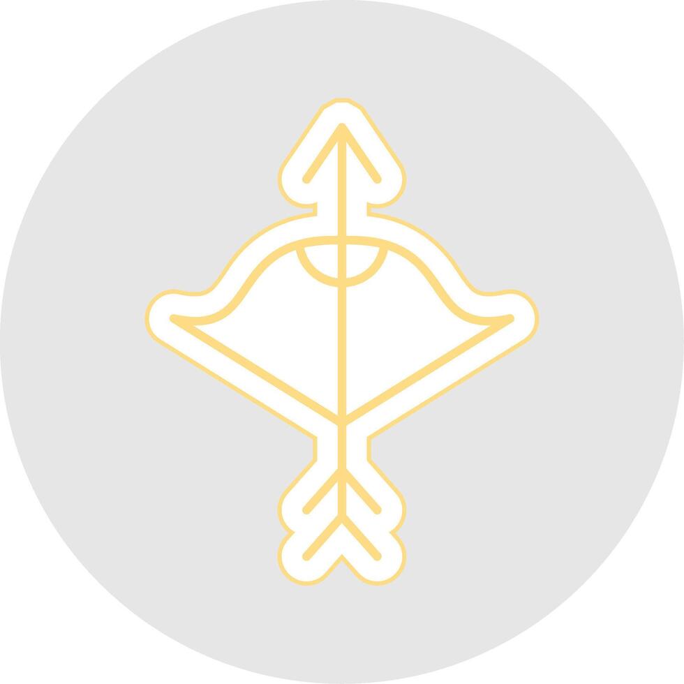 Crossbow Line Sticker Multicolor Icon vector