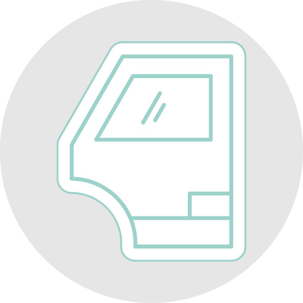 Car Door Line Sticker Multicolor Icon vector