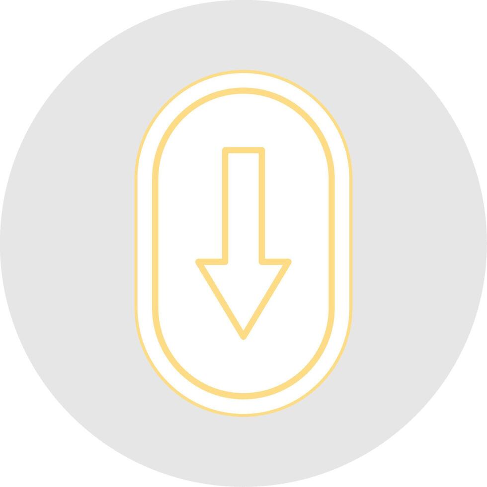 Scroll Down Line Sticker Multicolor Icon vector