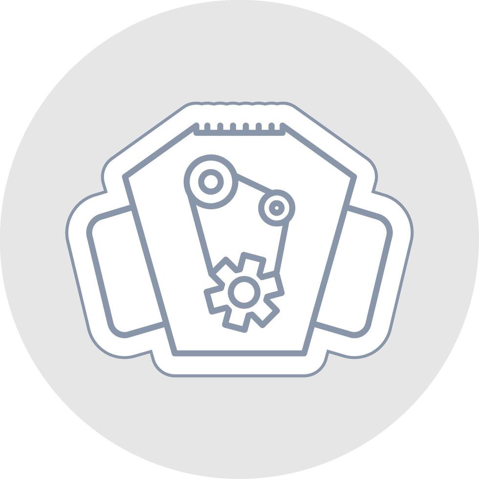 Engine Line Sticker Multicolor Icon vector
