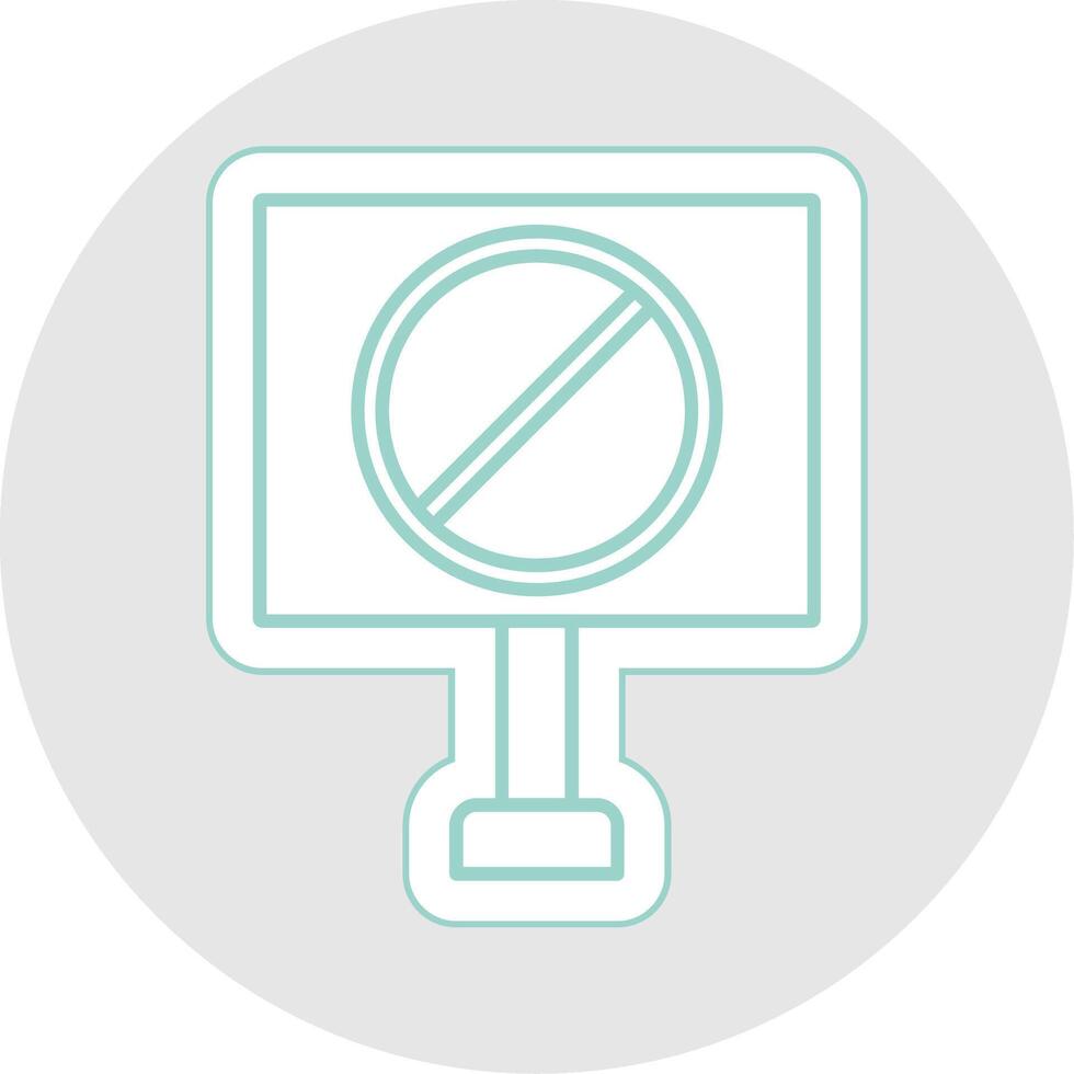 Forbidden Sign Line Sticker Multicolor Icon vector