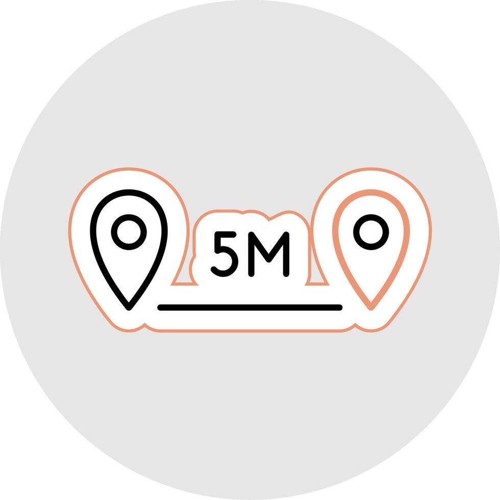 Distance Line Sticker Multicolor Icon vector