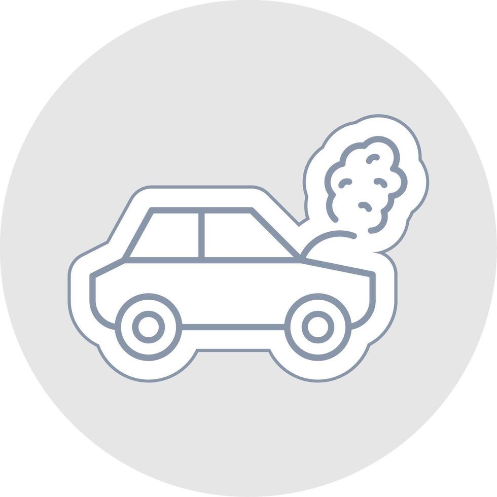 Broken Car Line Sticker Multicolor Icon vector