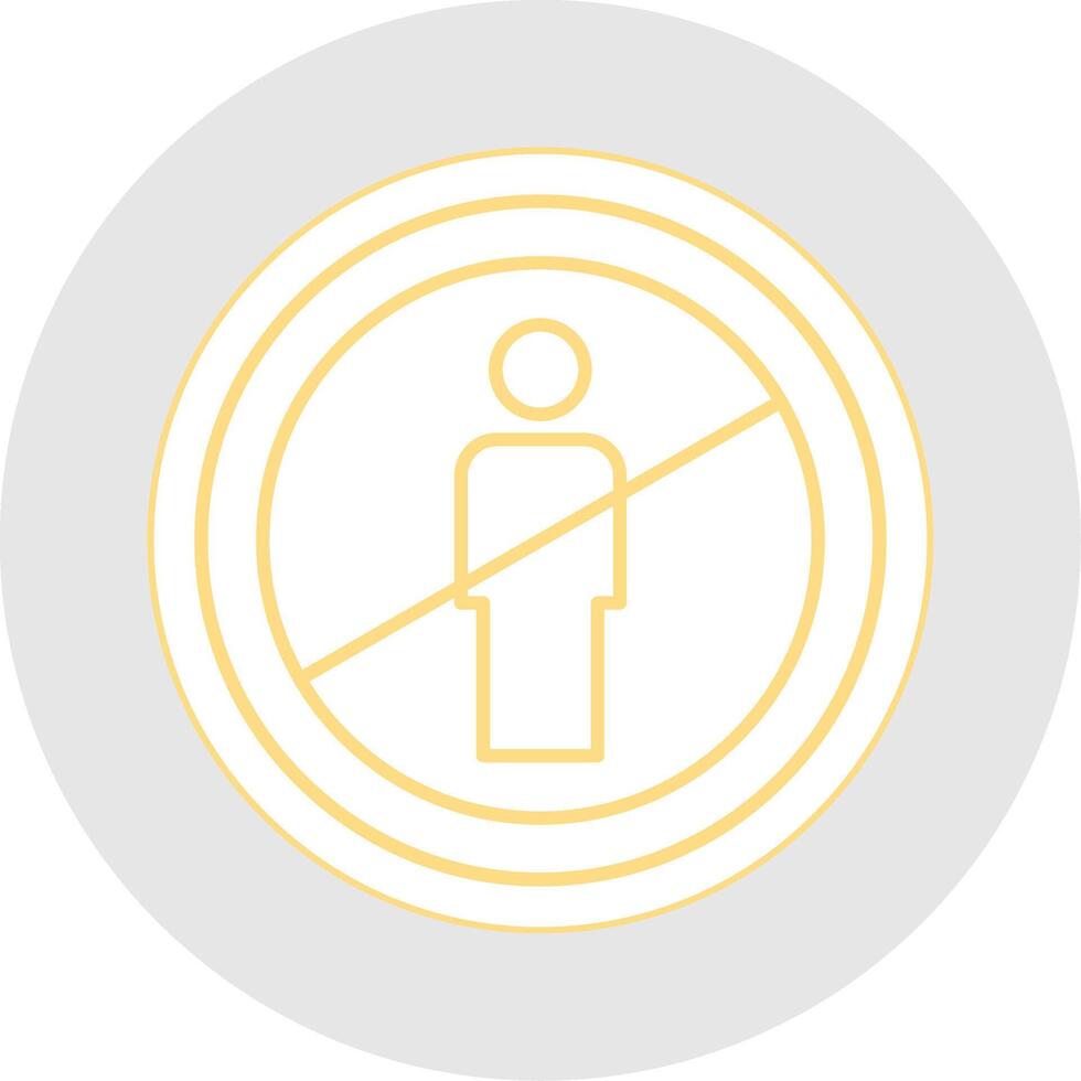 No Entry Line Sticker Multicolor Icon vector