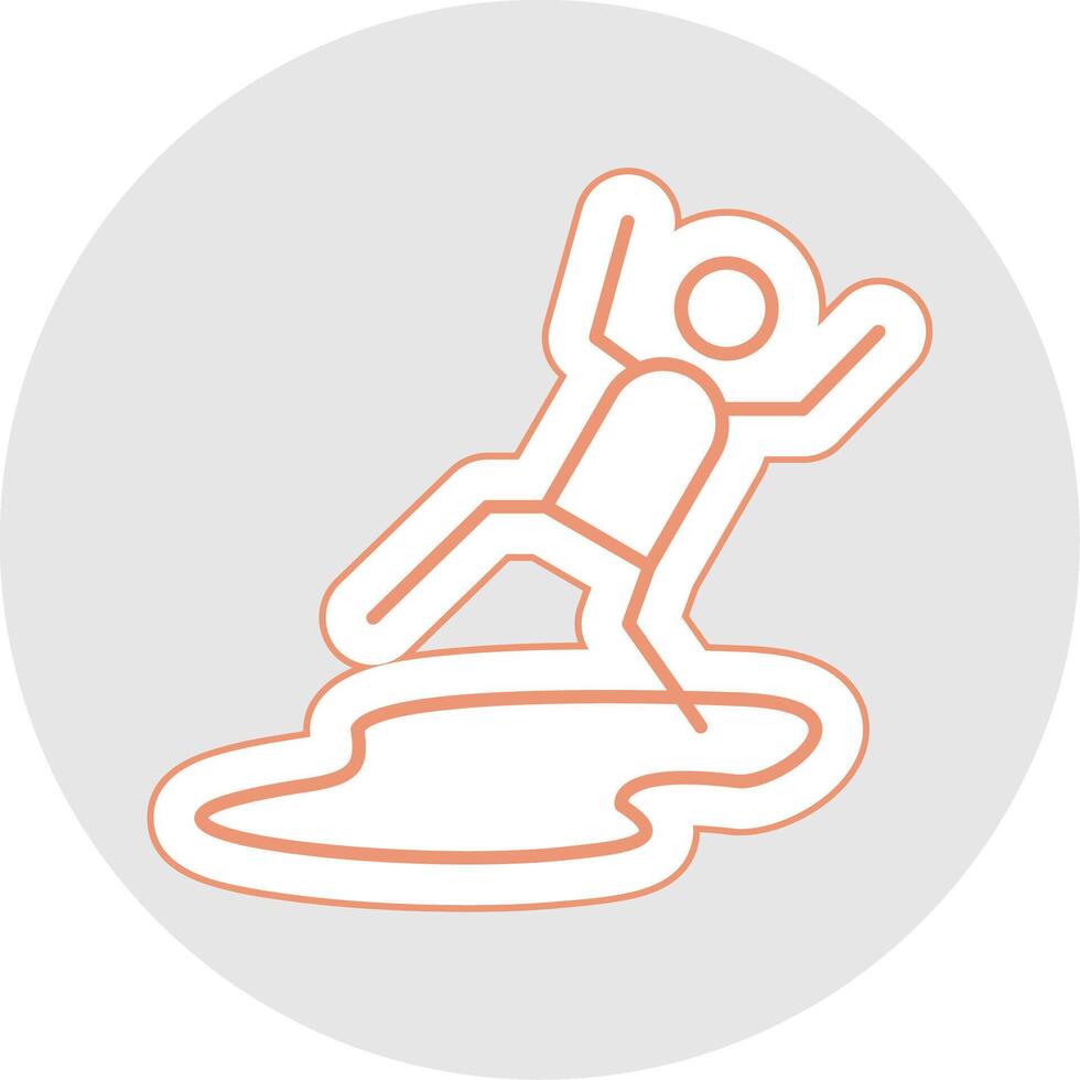 Slippery Line Sticker Multicolor Icon vector