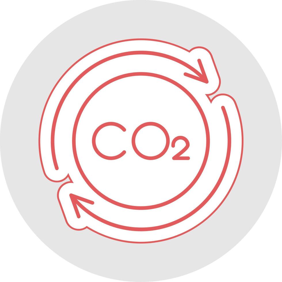 Carbon Cycle Line Sticker Multicolor Icon vector