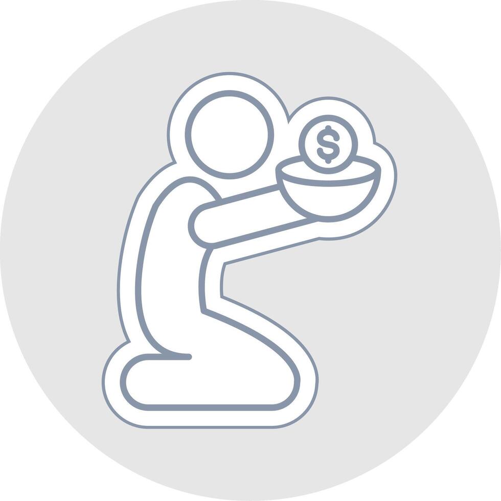 Poverty Line Sticker Multicolor Icon vector