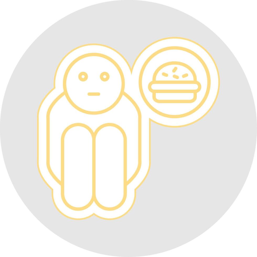 Beggar Line Sticker Multicolor Icon vector