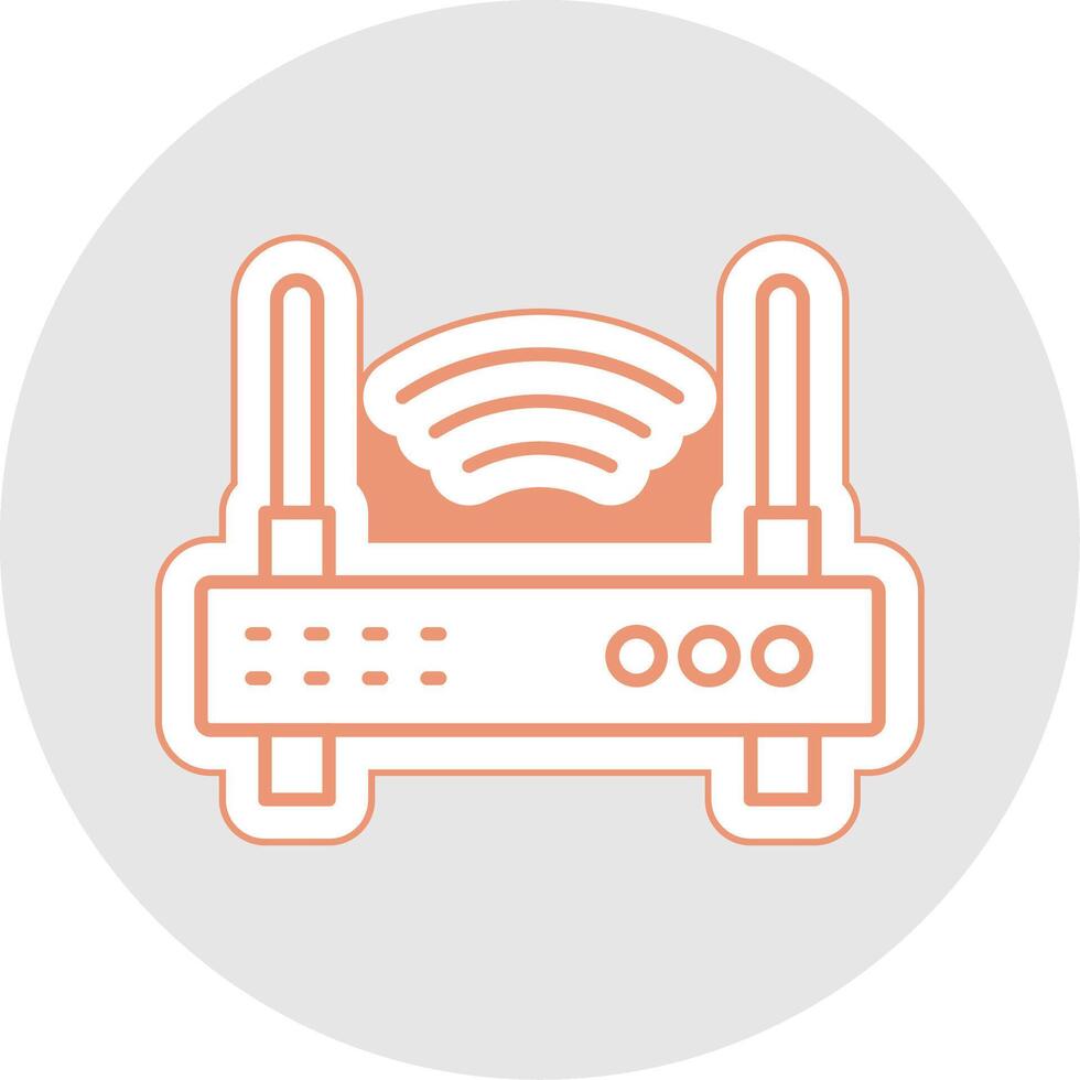 Wifi Router Line Sticker Multicolor Icon vector