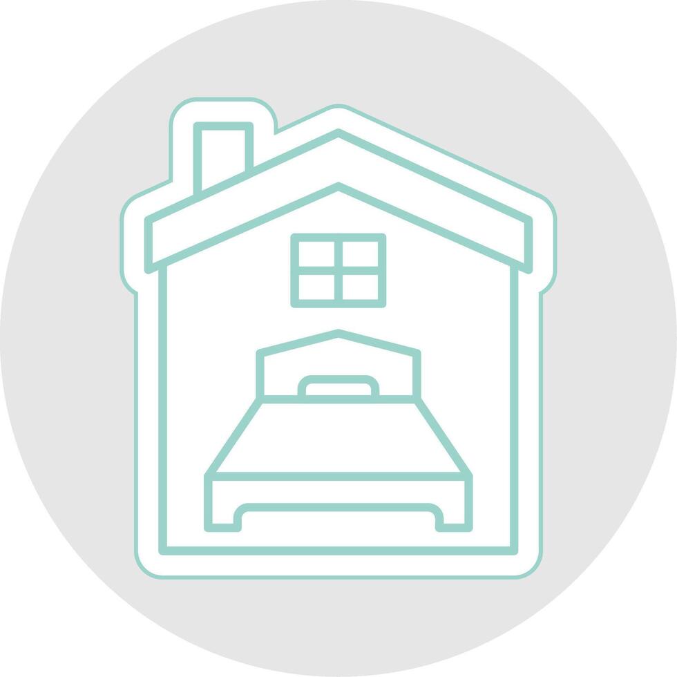 Bedroom Line Sticker Multicolor Icon vector