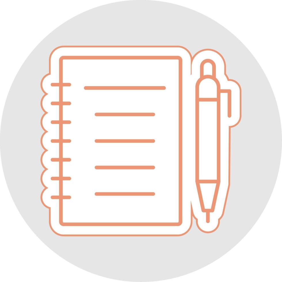 Notebook Line Sticker Multicolor Icon vector