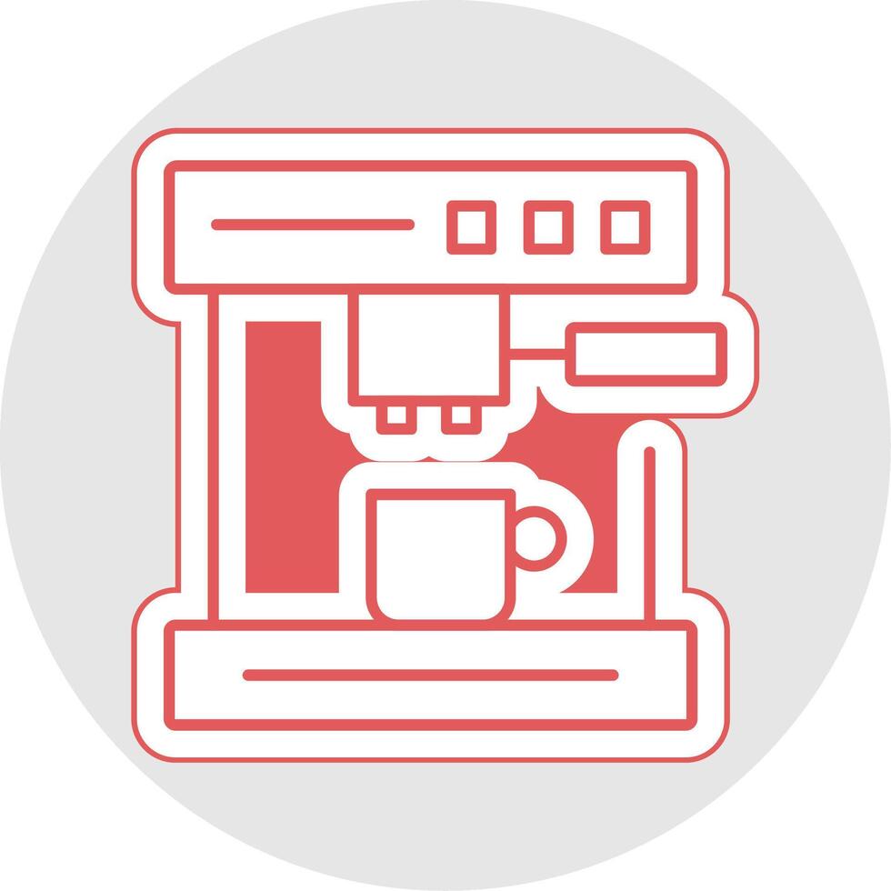 Coffee Machine Line Sticker Multicolor Icon vector