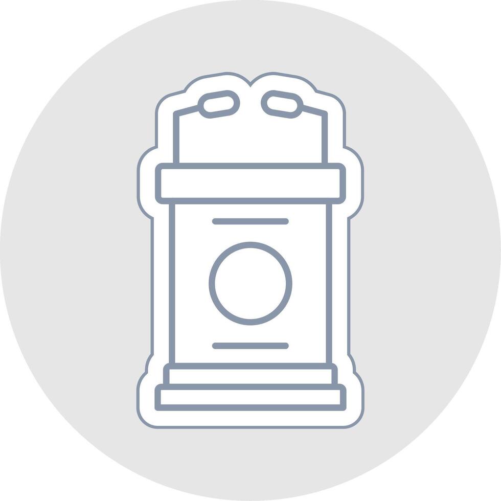 Lectern Line Sticker Multicolor Icon vector