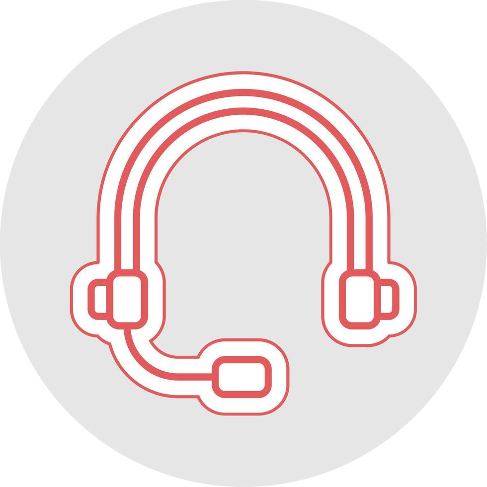 Headset Line Sticker Multicolor Icon vector