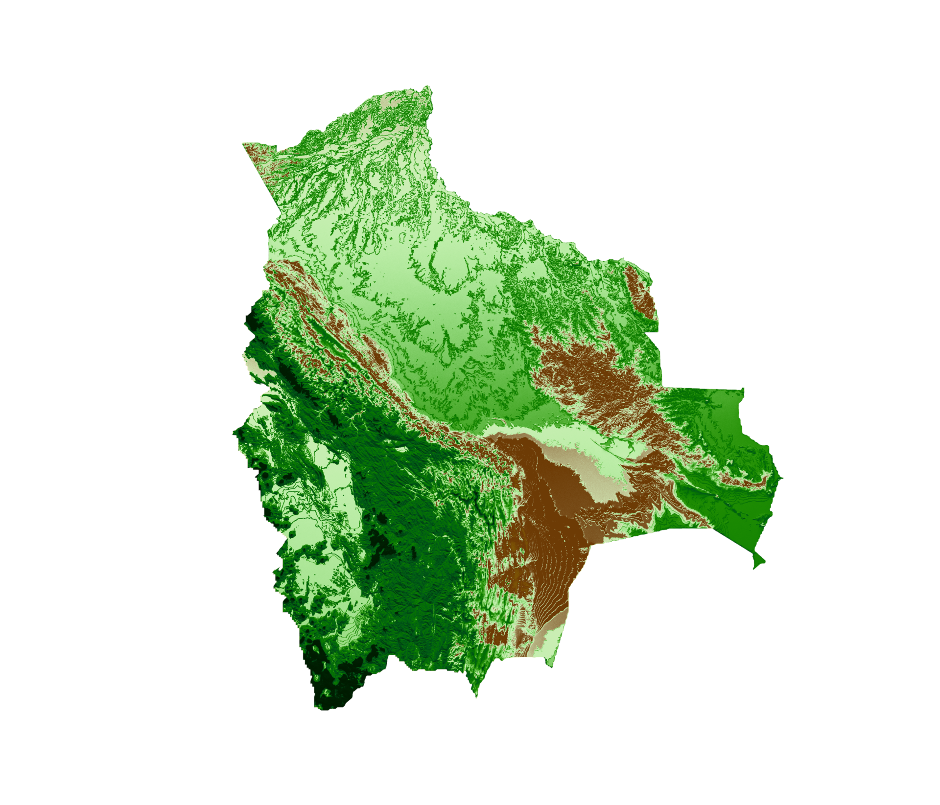 Bolivia Topographic Map 3d realistic map Color 3d illustration 37845358 PNG