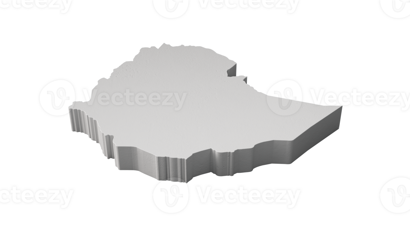 Ethiopia 3D map Geography Cartography and topology 3D illustration png