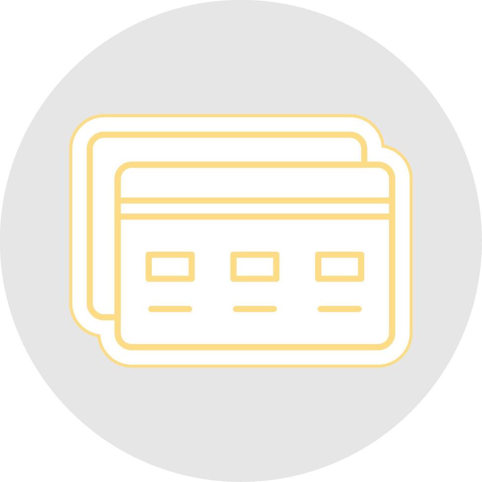 Bank Card Line Sticker Multicolor Icon vector