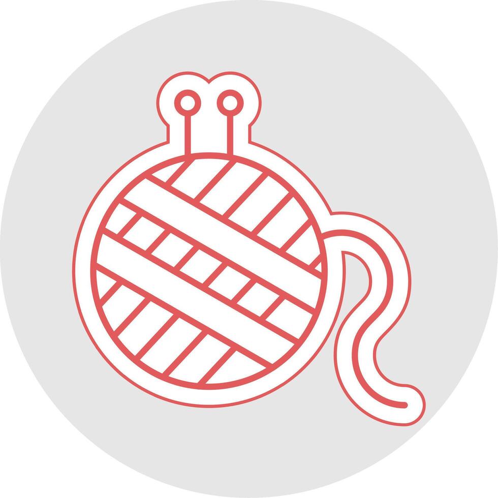 Wool Ball Line Sticker Multicolor Icon vector