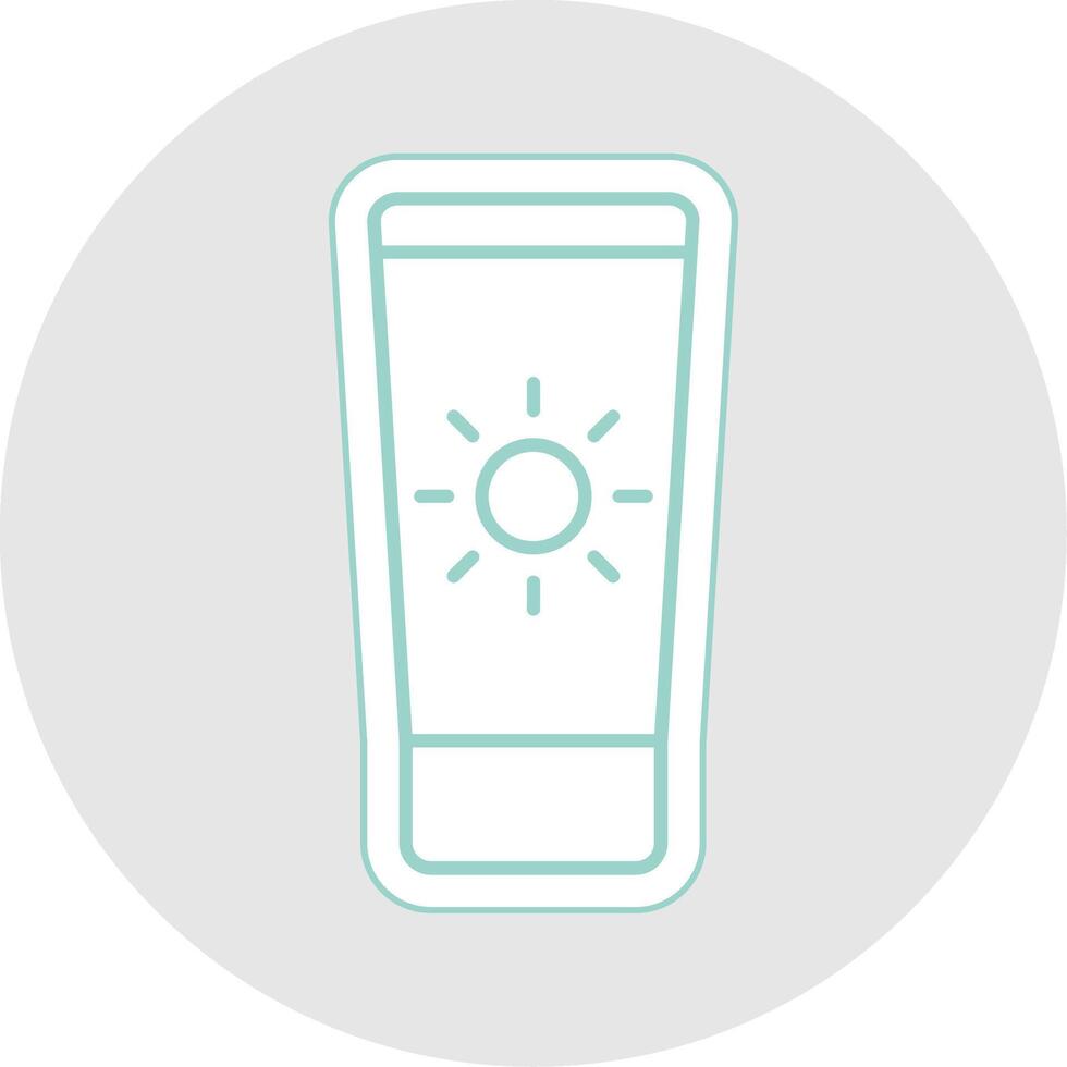 Sun Cream Line Sticker Multicolor Icon vector