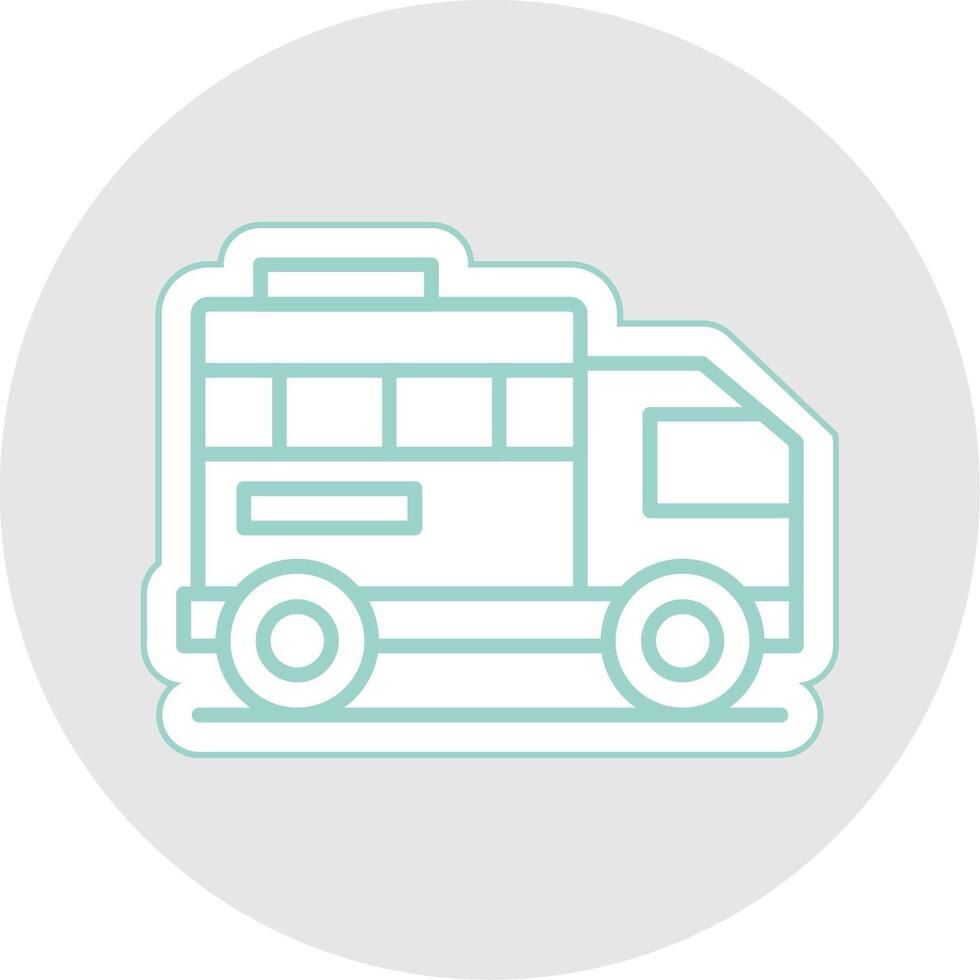 tierra transporte línea pegatina multicolor icono vector