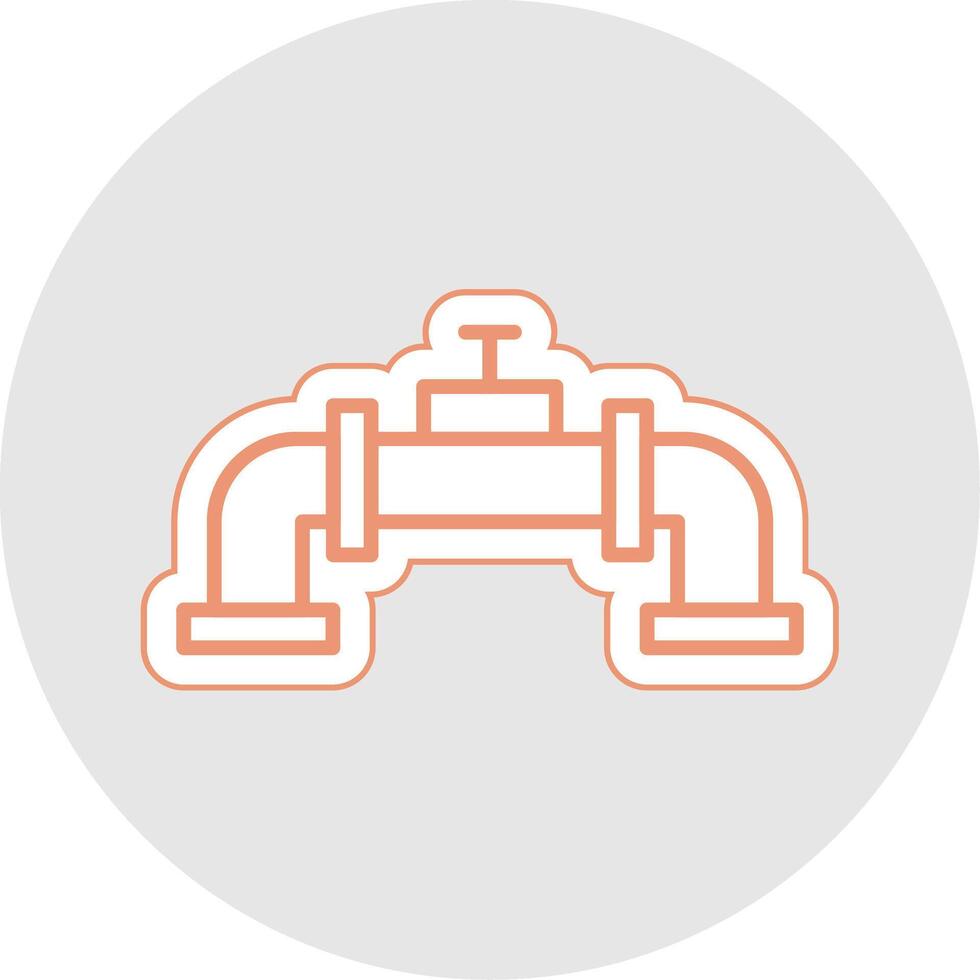 Pipe Line Sticker Multicolor Icon vector