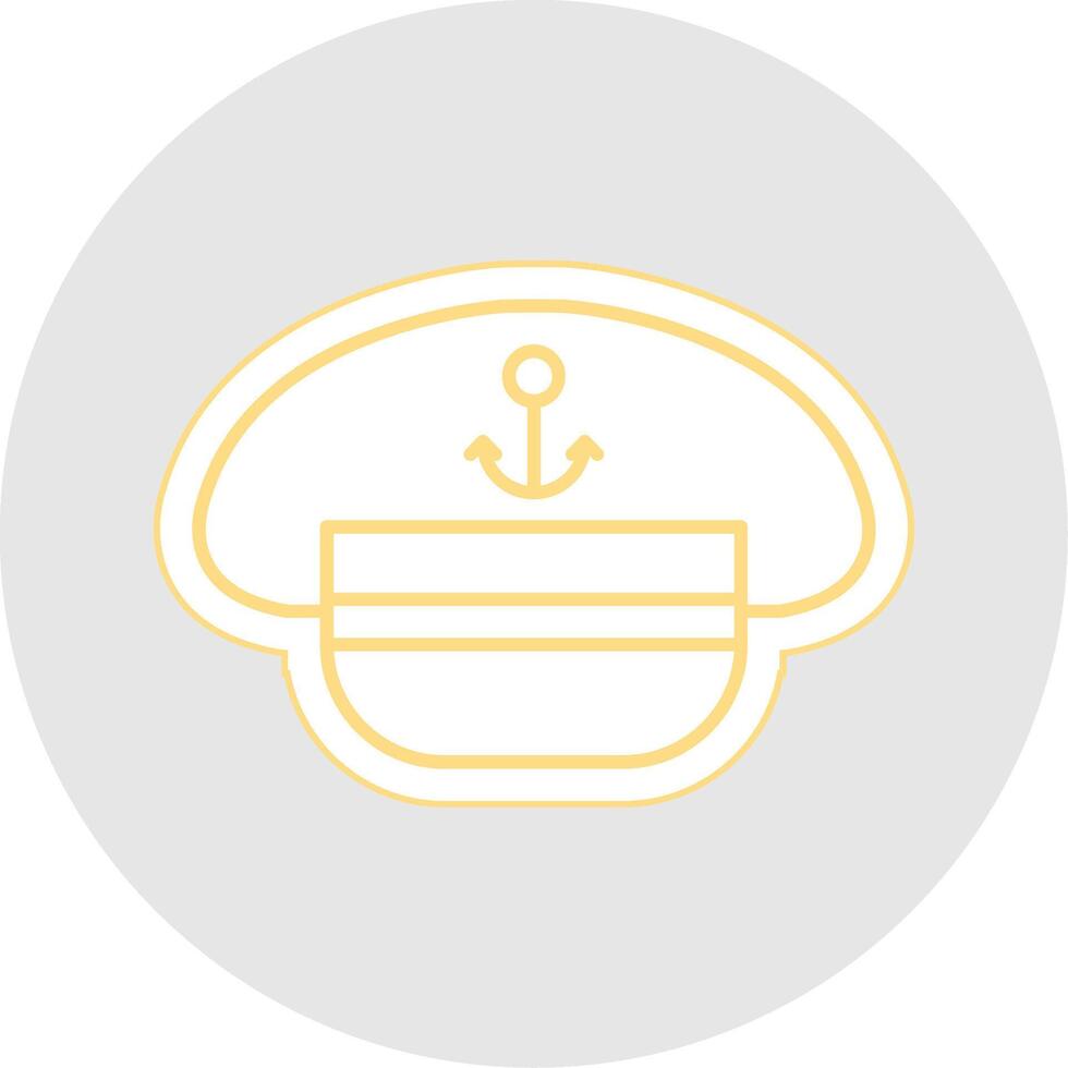 Captain Hat Line Sticker Multicolor Icon vector