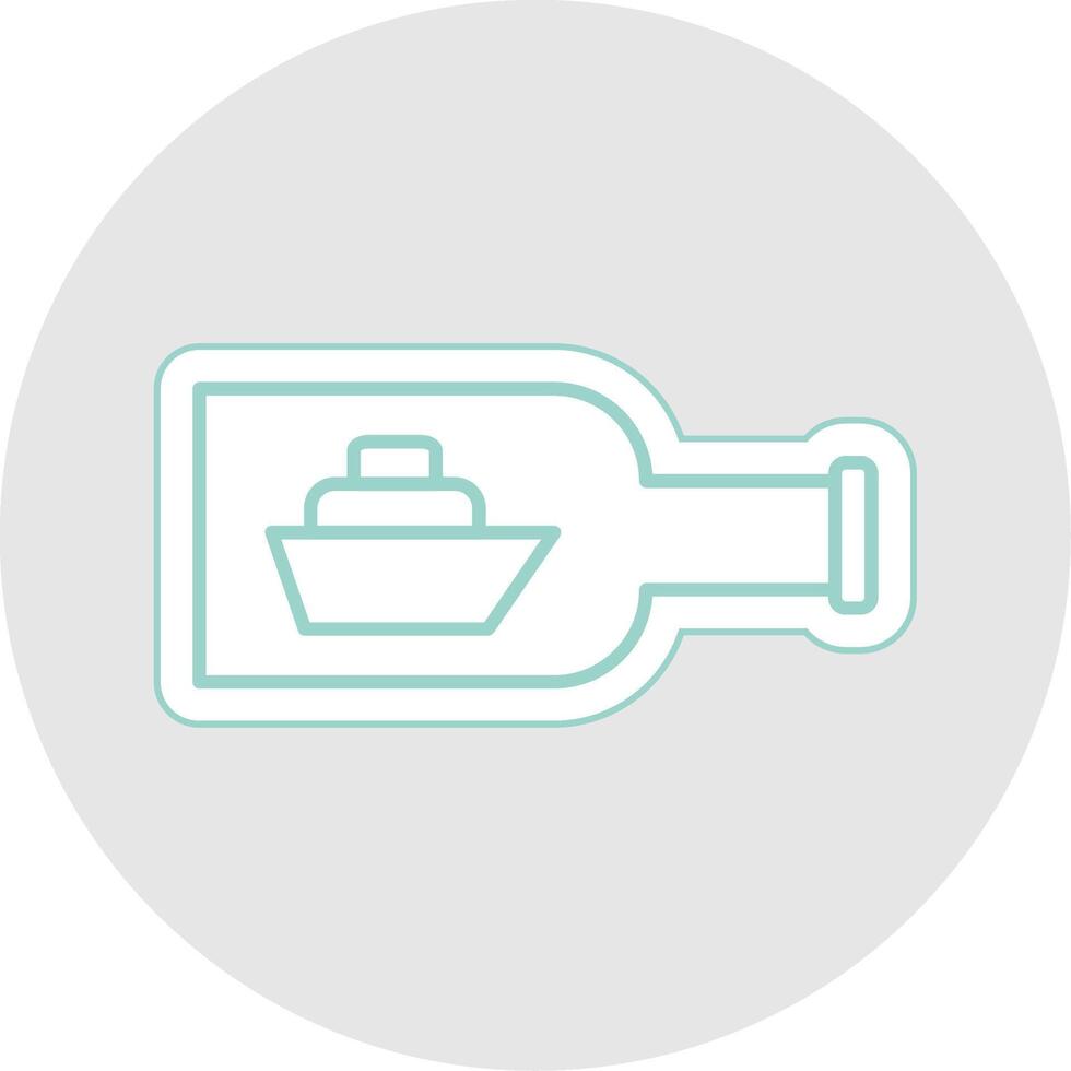 Ship In A Bottle Line Sticker Multicolor Icon vector
