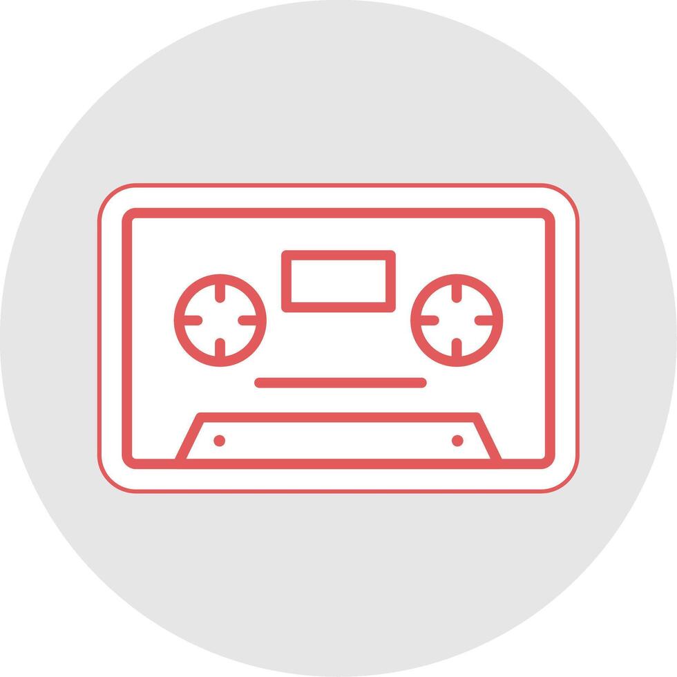 Cassette Line Sticker Multicolor Icon vector