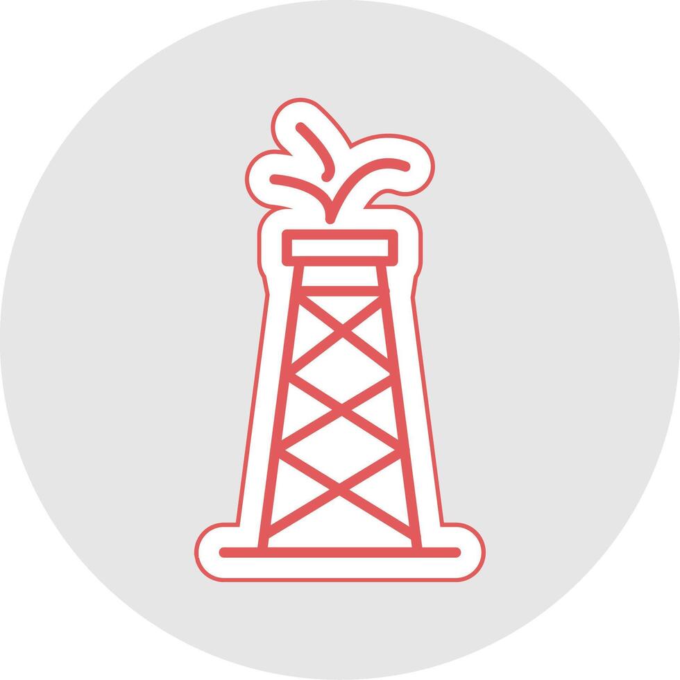 Oil Tower Line Sticker Multicolor Icon vector