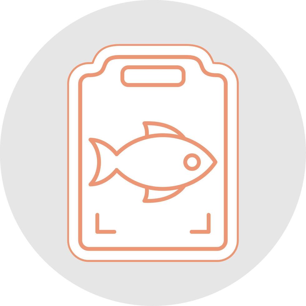 Fish Cooking Line Sticker Multicolor Icon vector