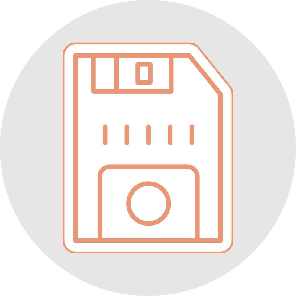 Floppy Disk Line Sticker Multicolor Icon vector