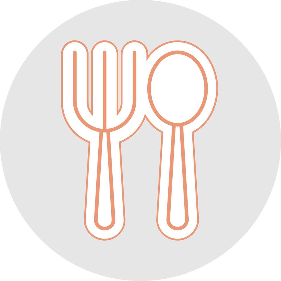 Fork Spoon Line Sticker Multicolor Icon vector